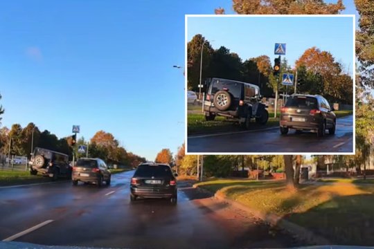 Vaizdelis gatvėje – lyg iš 90-ųjų: į taisykles nusispjovęs visureigio vairuotojas paliko be žado