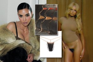 Internetą sprogdina nauja Kim Kardashian prekė: pristatė kelnaites su dirbtiniais plaukeliais