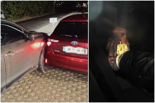 Slapta policijos ir pasieniečių operacija Vilniuje: sulaikytas marokietis, jį vežusi moteris apdaužė VSAT automobilį