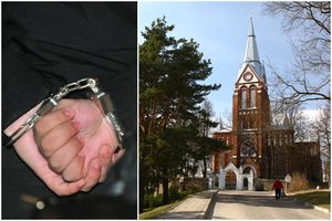 Akmenės bažnyčioje per mišias siautėjęs vyras nulaužė kryžių