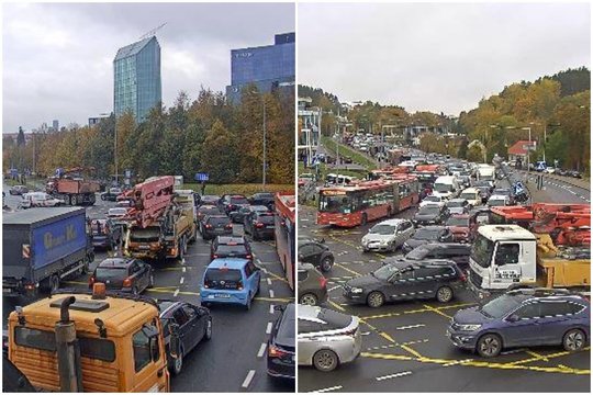 Vienoje judriausių Vilniaus sankryžų tvyrojo chaosas – sunkvežimio strėlė išjungė šviesoforus 