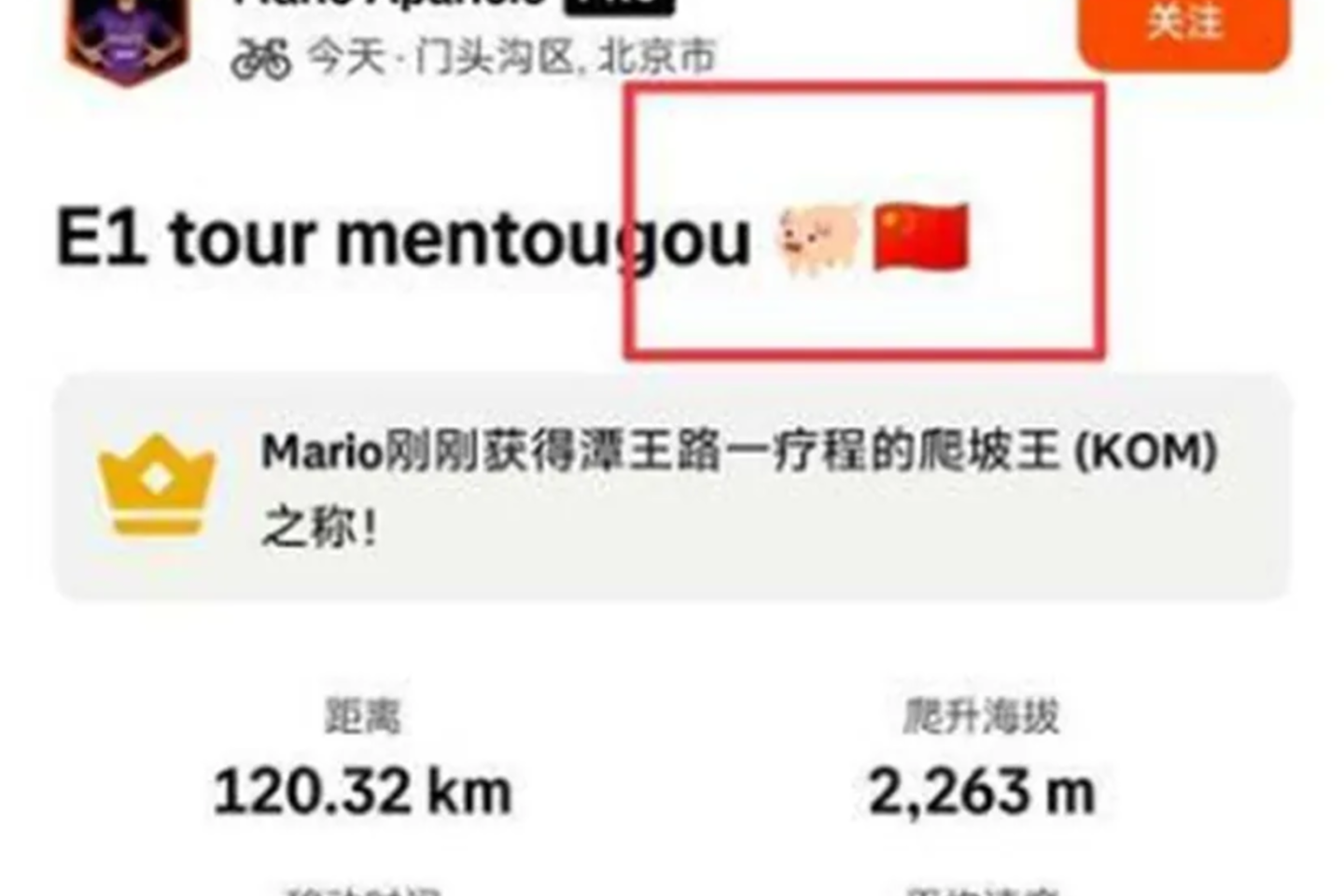 Mario Aparicio įrašas Strava programėlėje
