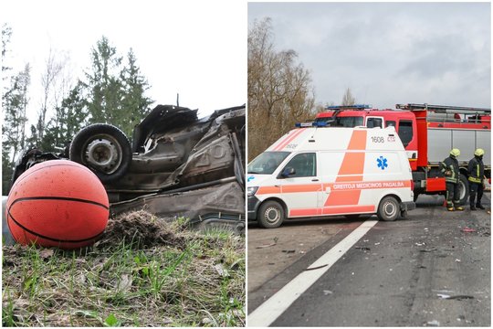 Utenos rajone ugniagesiai vadavo apvirtusio automobilio vairuotoją