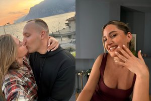 Susižadėjo dainininkė Gintarė Korsakaitė ir jos mylimasis Vytautas Gudzinevičius