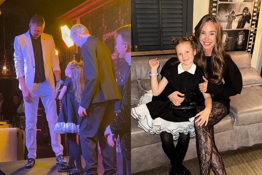 V. Siegel su dukra Nicole trumpam užsuko į D. Bunkaus šventę: ištarti žodžiai ištirpdė širdis