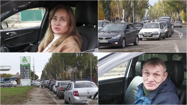 Donecko okupuotose srityse trūksta benzino: kainos kyla, gyventojams tenka laukti kelias valandas