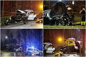 Vilniuje – stipri BMW ir „Porsche“ kaktomuša: į ligoninę išvežti trys žmonės