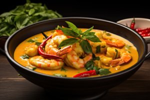 Mažai kalorijų ir daug baltymų: šildantis ir kvapnus kokosinis krevečių karis 