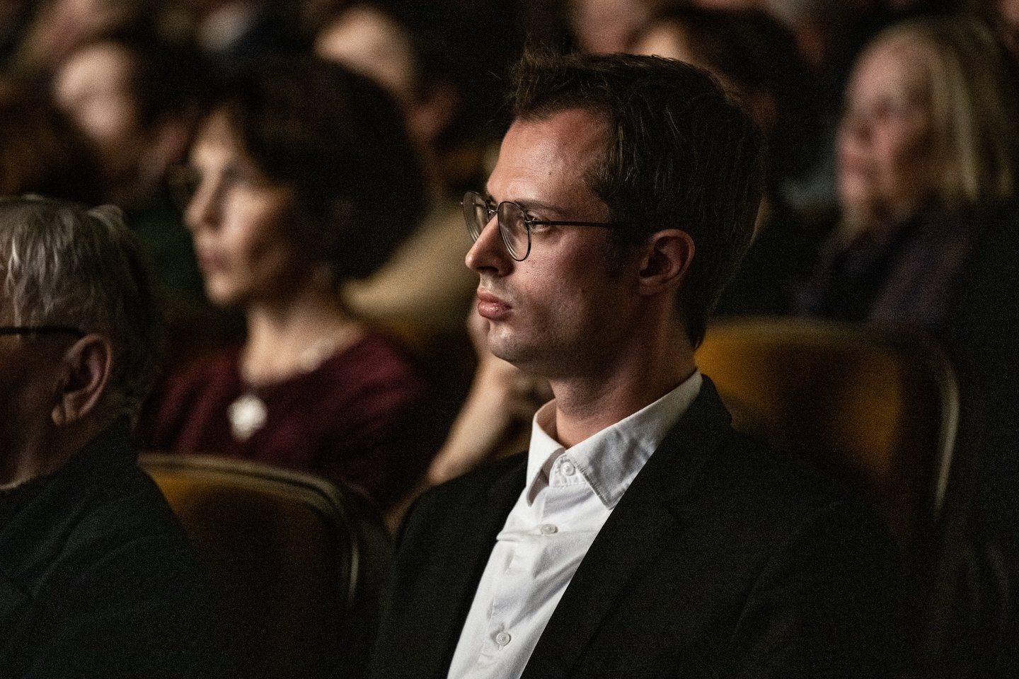 „Gaidos“ festivalio koncerto akimirka. Kompozitorius K.Bubnelis.<br> K.Bingelio nuotr.