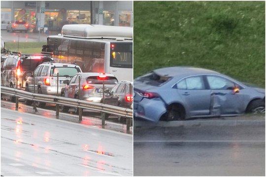 Judrioje Vilniaus sankryžoje – didelė avarija: moteris nuvežta į ligoninę, susidarė spūstys