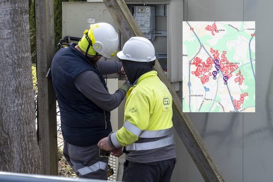 Vilniuje – elektros tiekimo sutrikimas: be elektros buvo likę 10 000 ESO klientų