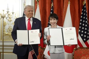 Su D. Trumpu susitikusi Japonijos premjerė Takaichi tikisi naujo aukso amžiaus santykiuose su JAV