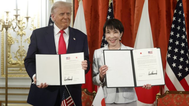 Japonijos ir JAV susitikime – svarbus susitarimas ir pagyros: premjerė teigė nominuosianti D. Trumpą Nobelio taikos premijai