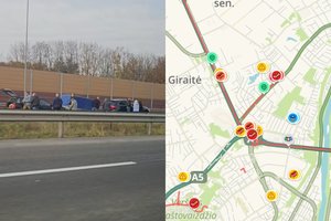 Avarija A1 kelyje: formuojasi spūstys