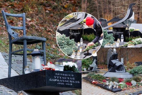 Nuo V. Kernagio iki V. Šapranausko: Visų šventųjų dieną Lietuvos garsenybių kapai skęsta žvakių jūroje