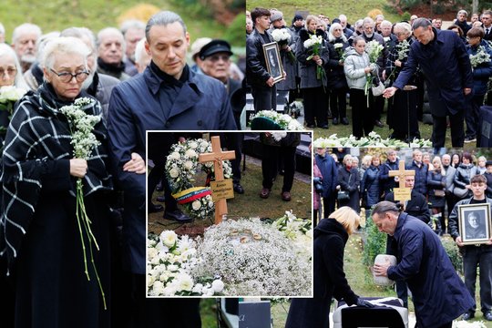 Baltų gėlių jūra ir skruostais riedančios ašaros: Menininkų kalnelyje amžino poilsio atgulė maestro Kostas Smoriginas