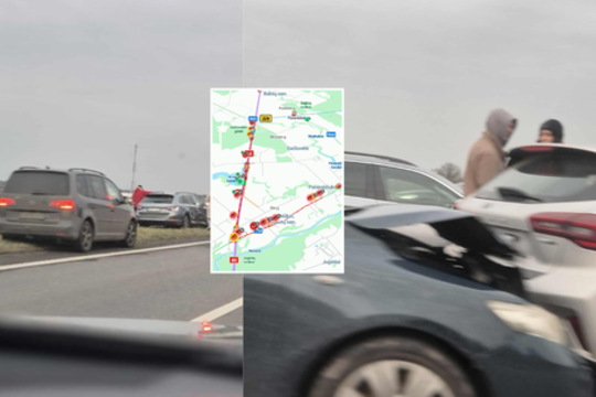 A1 magistralėje formavosi spūstis: pranešta apie susidūrusius 4 automobilius