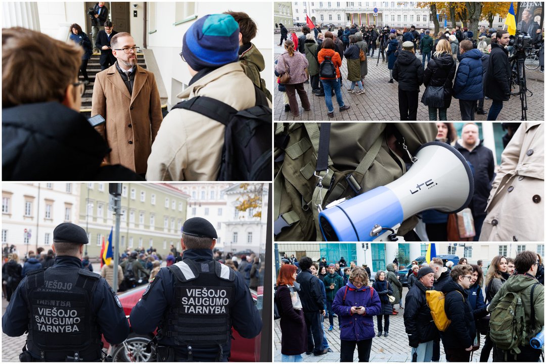 Užfiksavo protesto akciją prieš R. Kauną: kandidatui į ministrus – susirinkusiųjų kritikos strėlės