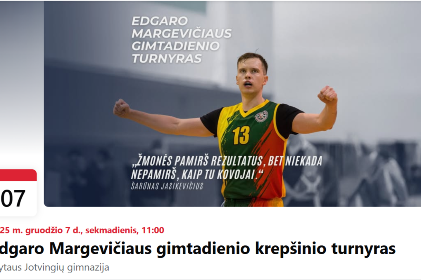 Edgaro Margevičiaus gimtadienio krepšinio turnyras.<br> Socialinio tinklo nuotr.