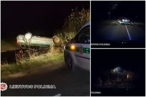 Tauragiškis su narkotikais įkliuvo du vakarus iš eilės – sprukdamas nuo policijos apvertė automobilį