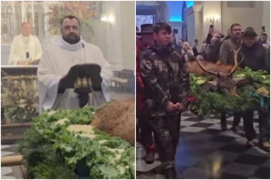 Žmonės liko pakraupę: pamaldų metu ant altoriaus – ką tik sumedžiotas elnias