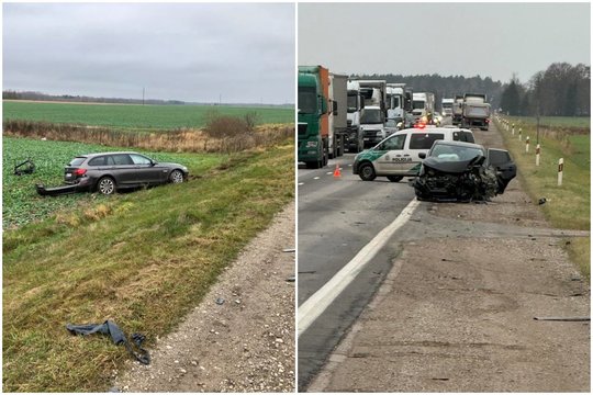 Kaktomuša Panevėžio r.: sužeisti 3 žmonės, kuriam laikui buvo uždaryta kelio Panevėžys – Šiauliai atkarpa