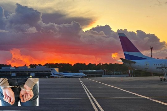 Iš Norvegijos parskridusį girtą vilnietį pasieniečiai iš lėktuvo išlaipino jėga