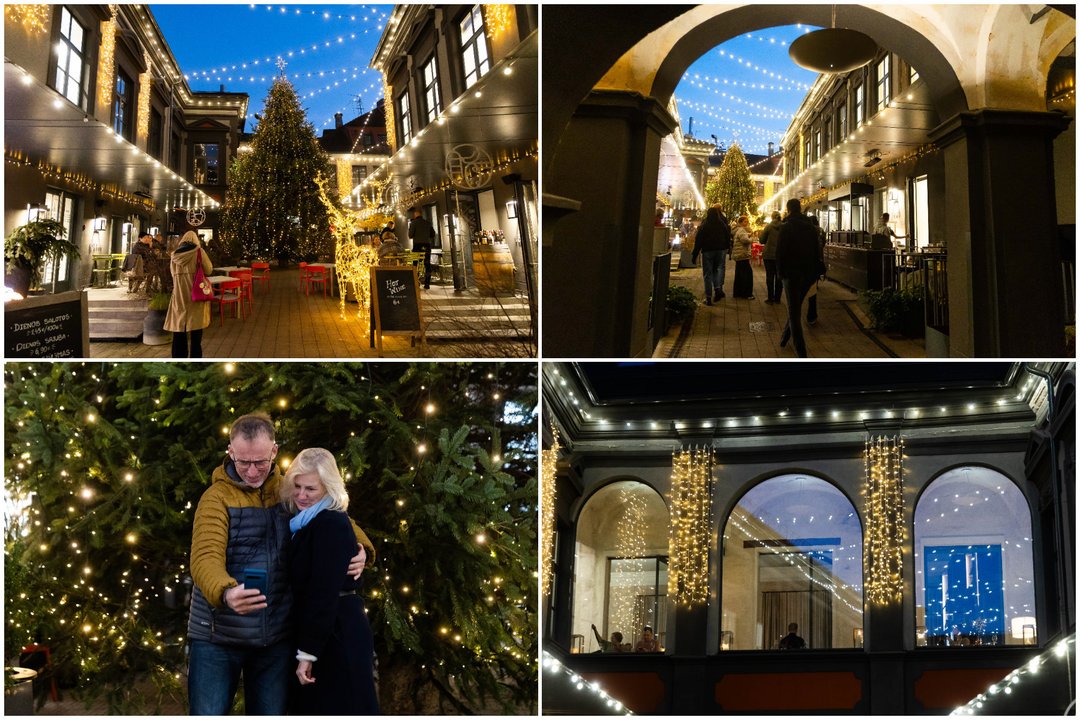 Šventinė nuotaika Senatorių pasaže: pamatykite – įžiebta Kalėdų eglė