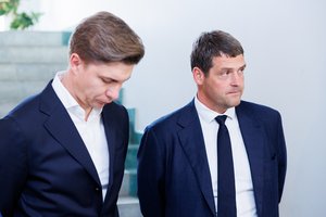 R. Žemaitaičiui užsiminus, kad „aušriečiai“ gali nelaiminti biudžeto – M. Sinkevičiaus dvejonės dėl koalicijos likimo