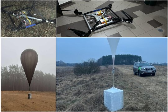 Perimti dar 8 iš Baltarusijos oro balionais gabenti rūkalų kroviniai, nutupdytas vienas dronas