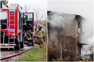 Trakų r. ugniagesiai sukelti ant kojų: gyvenamajame name Lentvaryje sprogo dujų balionas