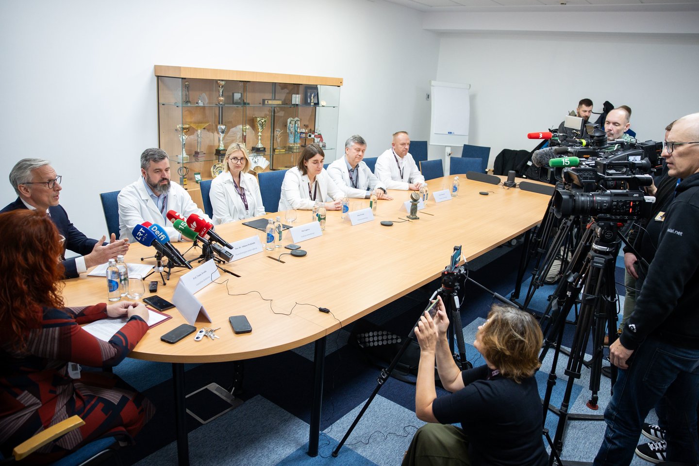 Spaudos konferencija Santaros klinikose dėl iš darbo išėjusių neurochirurgų.<br>A.Ufarto/ELTA nuotr.