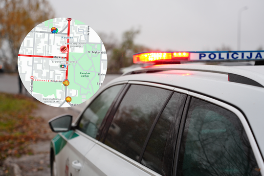 Avarija Kauno centre – vairuotojai įspėjami dėl spūsčių