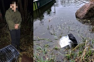 Prie Nemuno su įkalčiais sučiuptas jaunas kontrabandininkas – pasalą surengė pasieniečiai