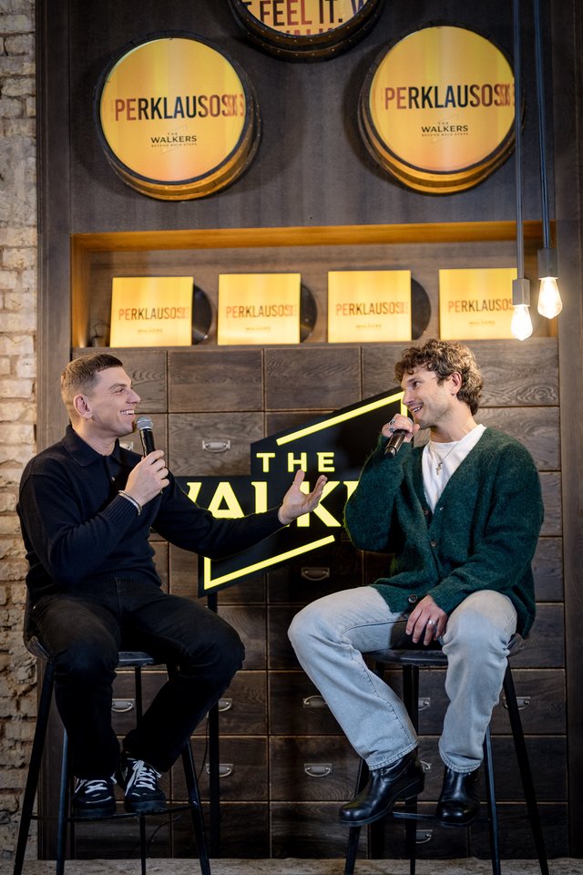 V. Baumilos naujo albumo pristatymo akimirka.<br> Organizatorių nuotr.