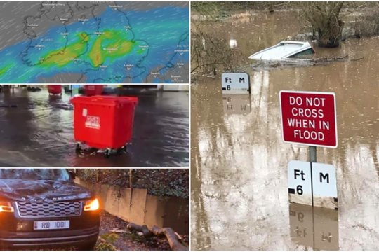 Jungtinę Karalystę pasiekė audra „Claudia“: tvinsta gatvės, gyventojams – įspėjimai