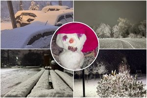 Lietuvoje – žiemiški vaizdai: kai kur tokios pusnys, kad žmonės lipdė sniego senius