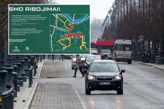 Sekmadienį kai kuriomis Vilniaus gatvėmis nepravažiuosite: numatomi eismo ribojimai, keisis viešojo transporto maršrutai