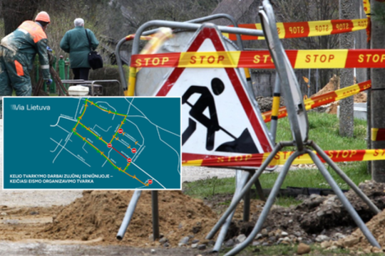 Dėl remontuojamo kelio Vilniaus rajone – keičiasi eismo tvarka: dalį gatvės uždarys