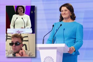 Žaibiškai plinta D. Nausėdienės kalbos parodija: ją sukūręs J. Pečeliūnas prajuokino tūkstančius