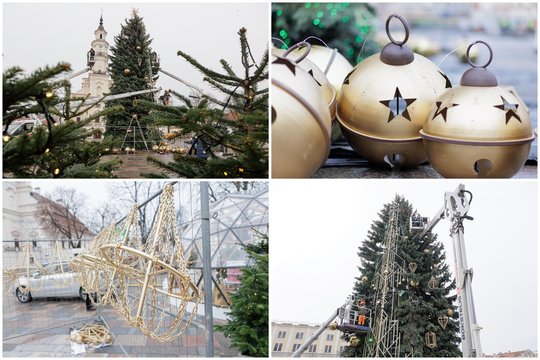 Kauno kalėdinė eglė jau pasipuošė išskirtiniais ornamentais