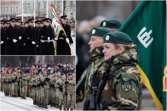 Svarbiai progai – didingi vaizdai: pačiame sostinės centre nusidriekė Kariuomenės dienai skirtas šventinis paradas