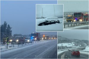 Netikėtai užklupusi žiema Lenkijos keliuose paliko virtinę avarijų: gyventojams siunčia įspėjimą