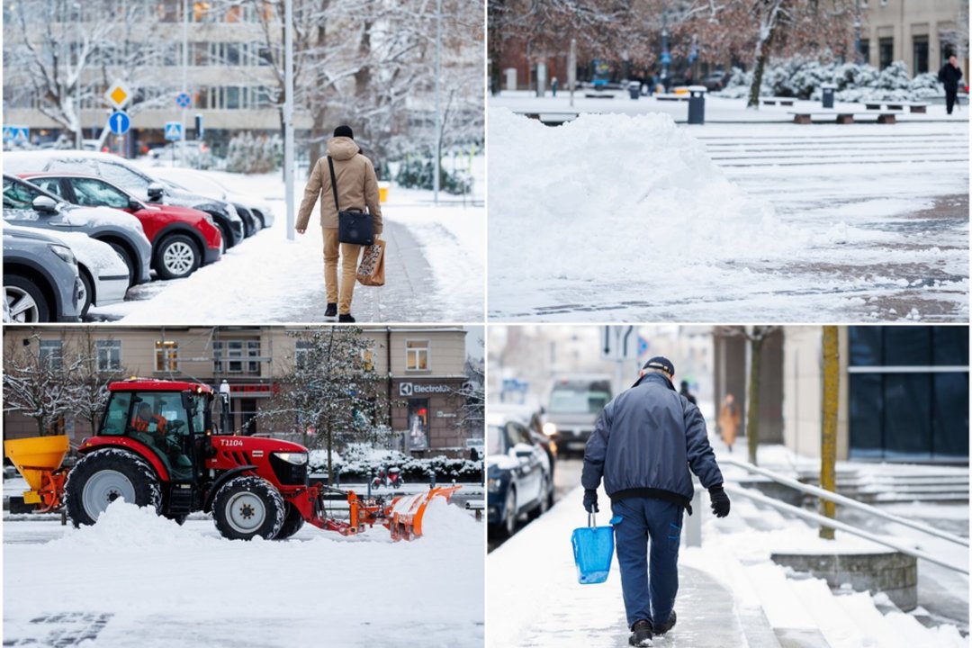  Sniegas Vilniuje.<br> Lrytas koliažas.