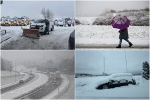 „Per 30 metų nieko panašaus nesu matęs“: Lenkijoje toliau siaučia pūgos, dalis kelių nepravažiuojami