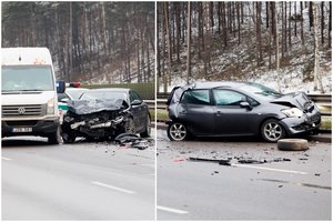 Judrioje Vilniaus gatvėje masinė avarija – nukentėjo žmogus