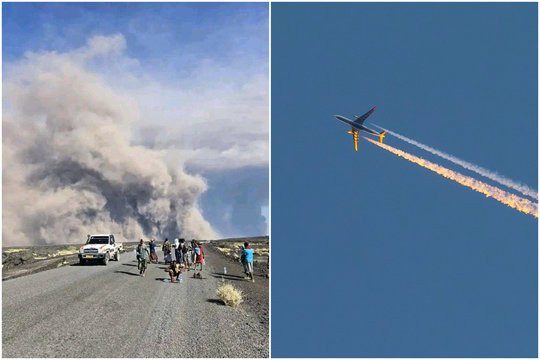 Po 12 tūkst. metų išsiveržęs ugnikalnius sutrikdė skrydžius: pelenų debesis pastebėtas net 10 km aukštyje