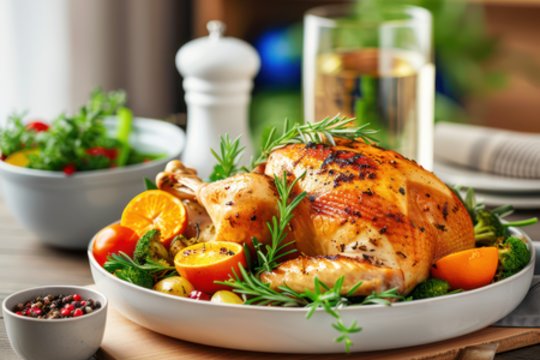 Lengvai pagaminama, traški, šventinio stalo karalienė – apelsinais ir medumi glazūruota višta