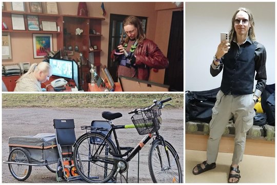 Dviračiu per Europą mynęs suomis su viso gyvenimo turtu įstrigo Kėdainiuose: sulyto ir sušalusio nepaliko likimo valiai