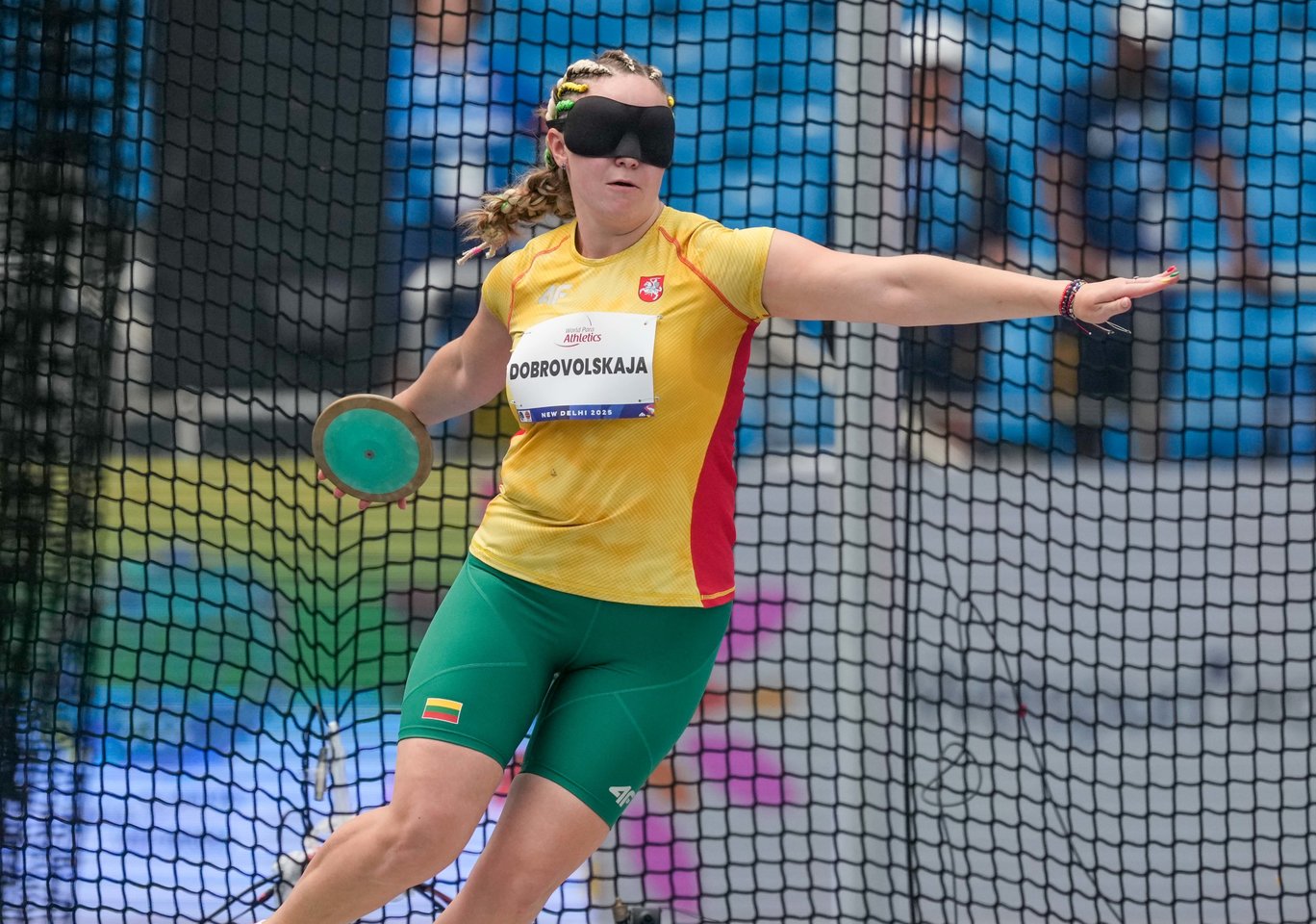  Oksana Dobrovolskaja (29) dar džiaugiasi spalį pasaulio žmonių su negalia lengvosios atletikos čempionate Indijoje iškovotu medaliu.